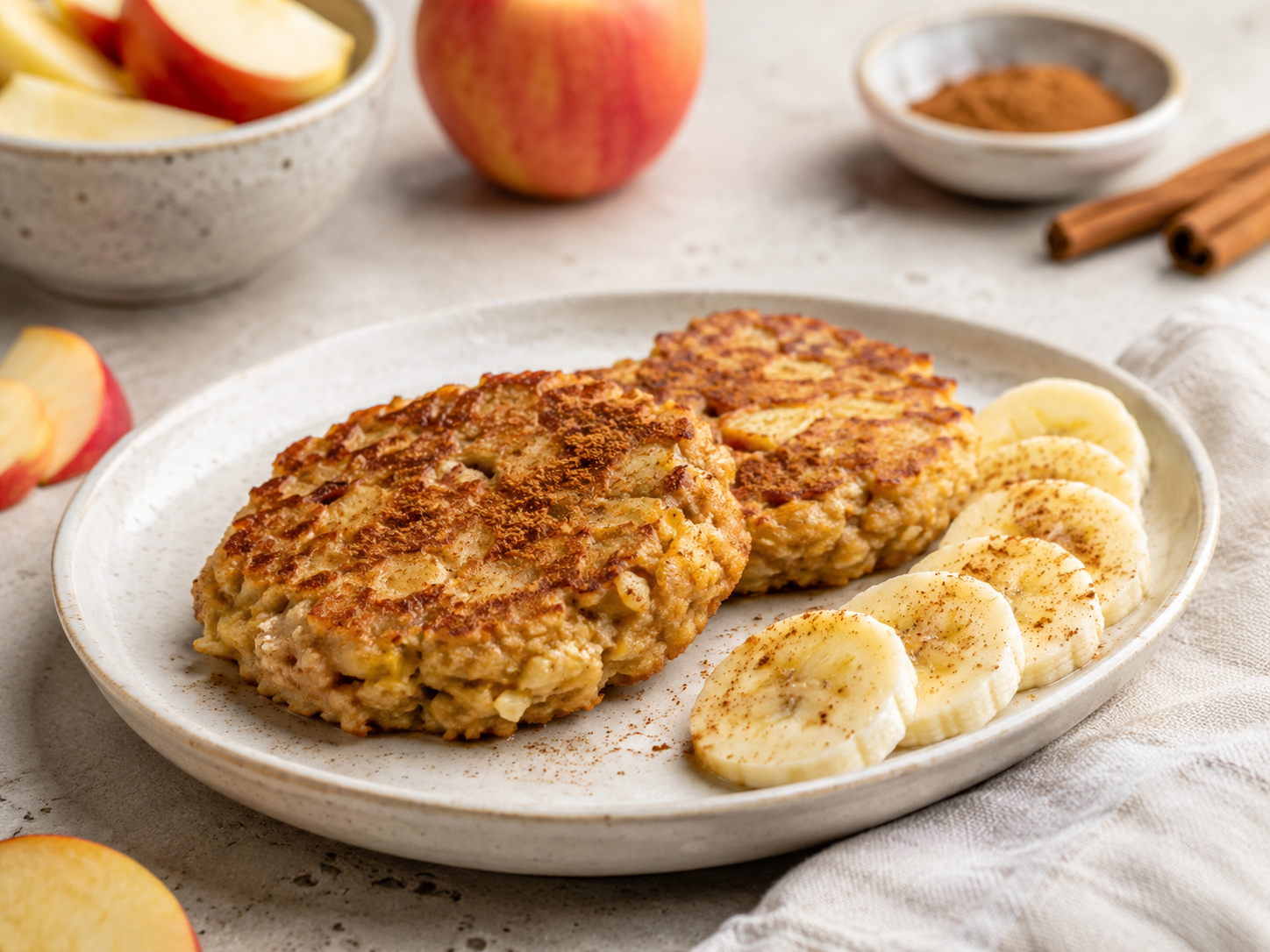 Bolinho Fit de Maçã com Banana Feito na Frigideira