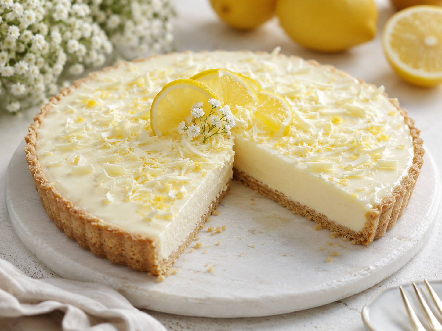 Torta Cremosa de Limão-Siciliano com Chocolate Branco