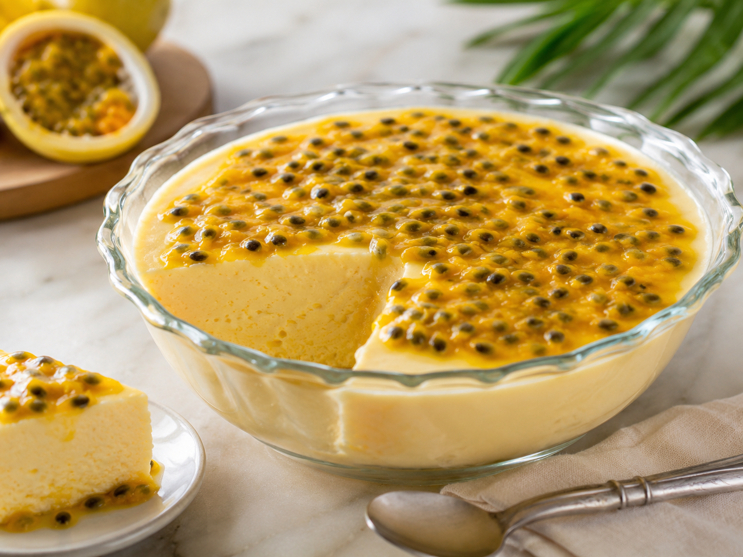 Gelatina Cremosa de Maracujá com Leite Condensado