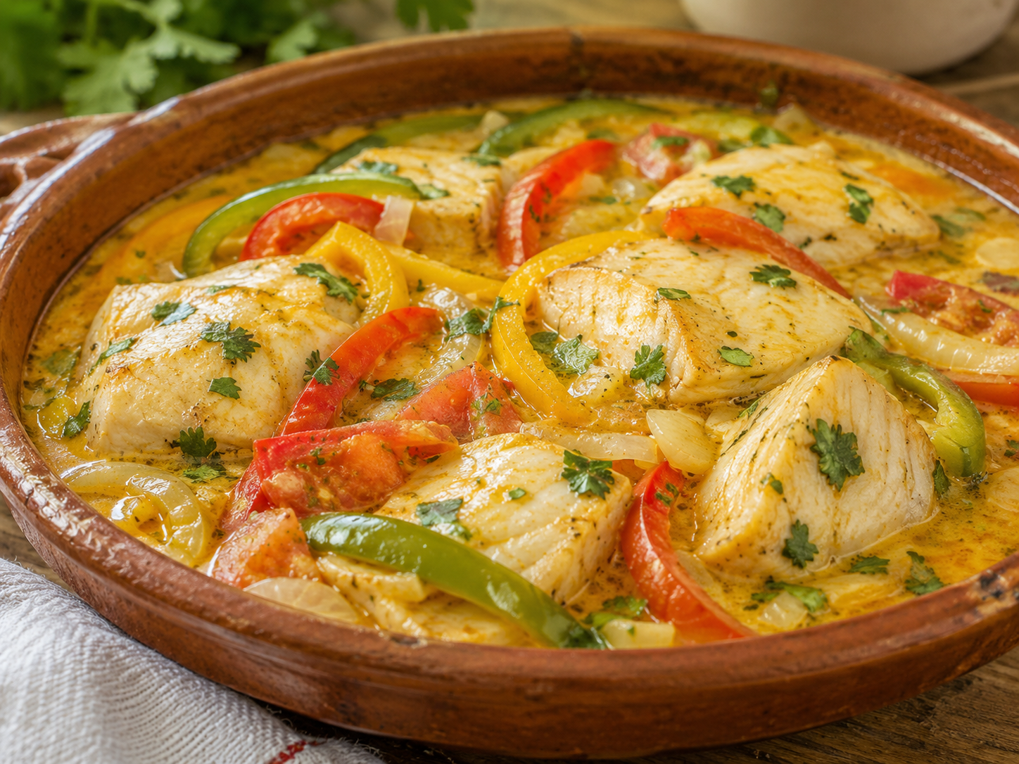 Peixada Nordestina com Leite de Coco e Pimentões