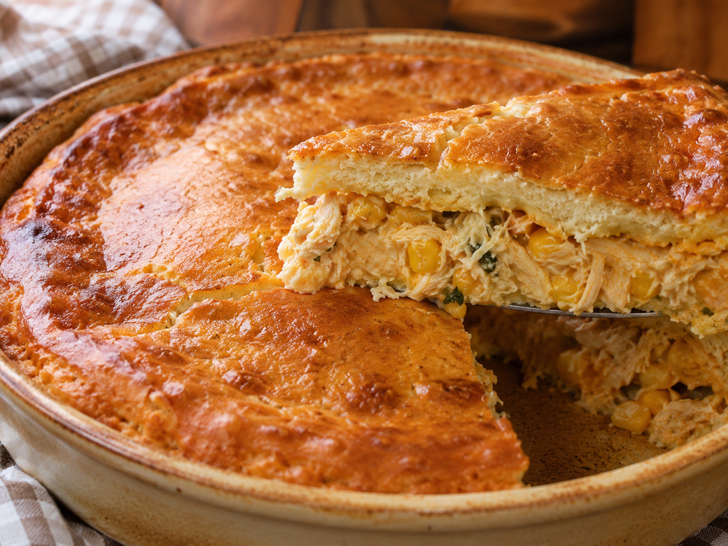 Torta de Frango Cremosa de Liquidificador com Massa Fofinha